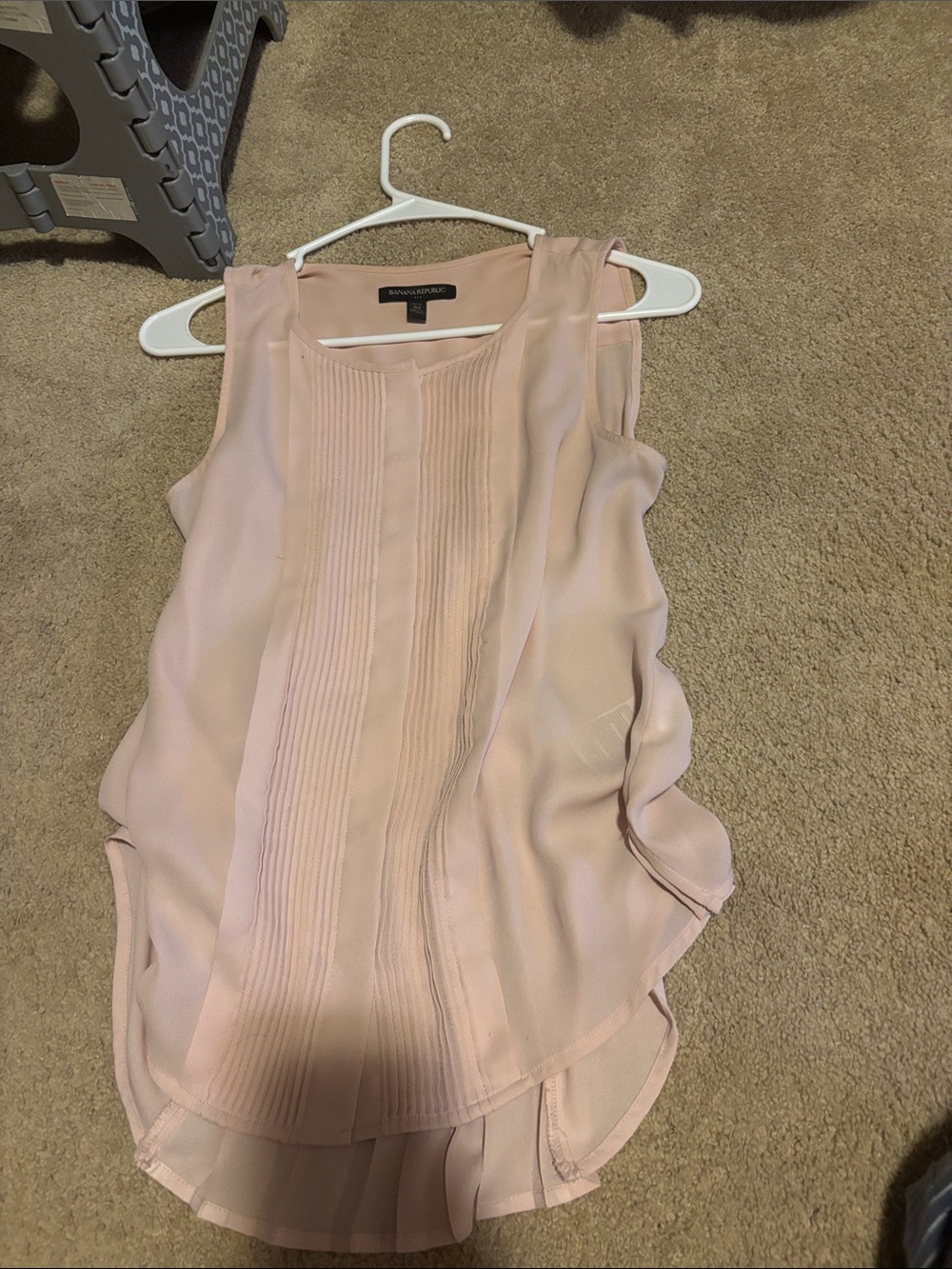 Maurices Pale Blush Pintuck Sleeveless Chiffon Top